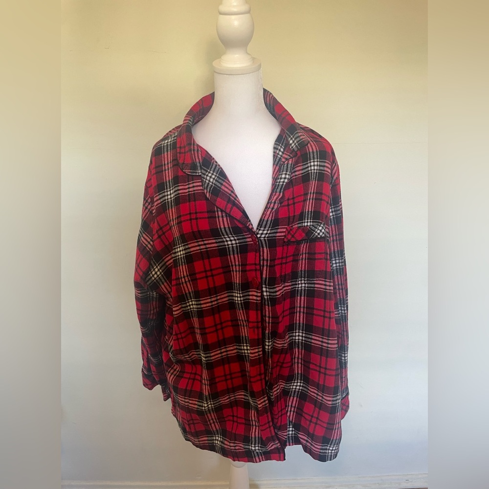 Flannel pajama top